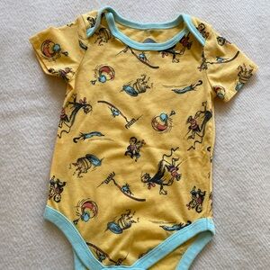 Dr. Seuss Cat in the Hat Baby Onesie 12M Yellow